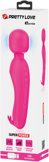 Pretty Love Rechargeable Curtis Vibrating Body Wand Pink Body Wands